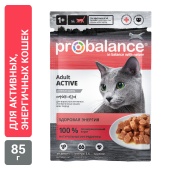 Консервированный корм для активных кошек Probalance Активность и энергия, 85г